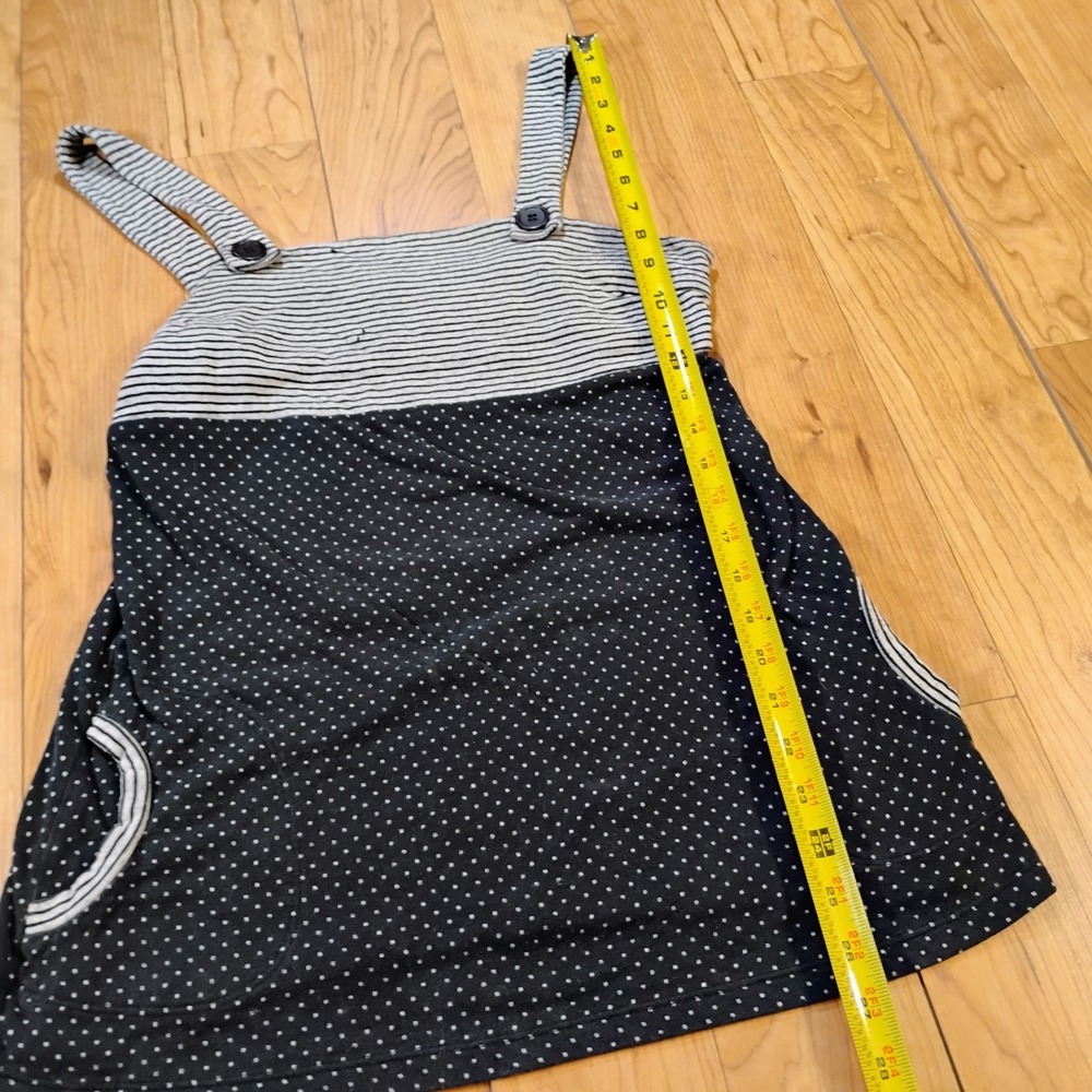 Maurices Women's Size Medium Black/White Patterned Strappy Tank Top Pockets - Picture 16 of 16